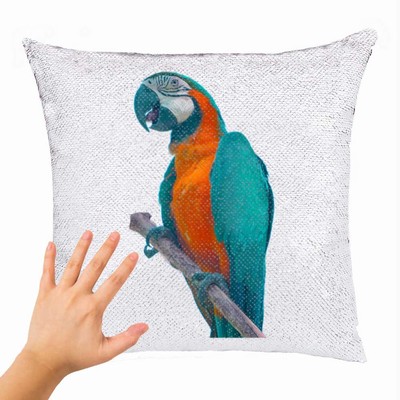 Pet Bird Dog Cat Engraved Customized Sequin Pillow Photo Gift